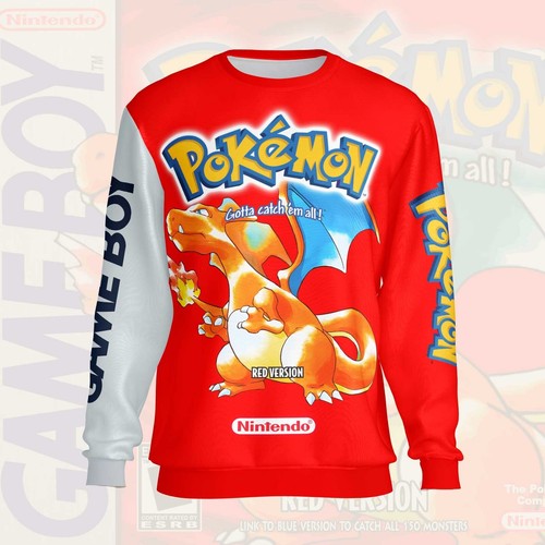 Felpa pokemon versione rossa - felpa,